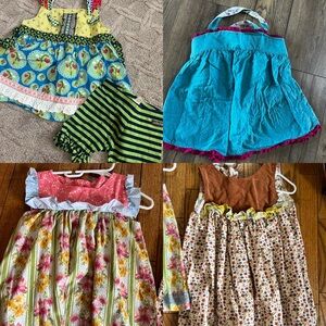 Matilda Jane Girls Colorful Floral & Turquoise Mix Matching Set